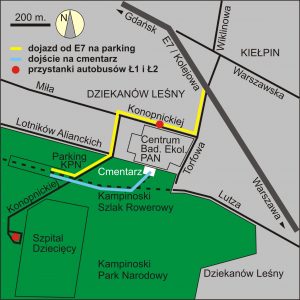 Cmentarz Dziekanów_dojazd dojście autobusy_20160512_sporządził Tomasz Sienicki